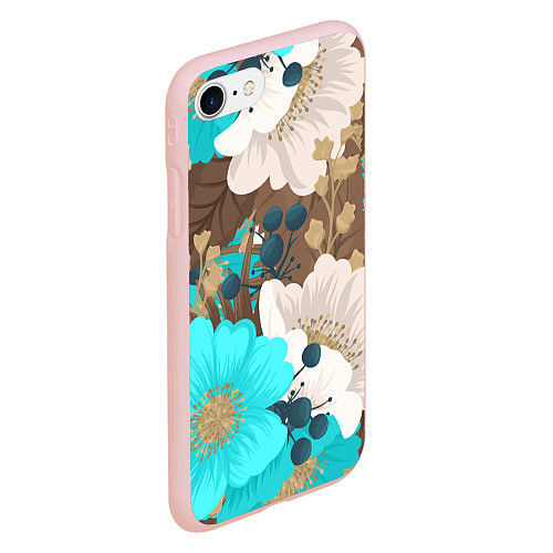 Чехол iPhone 7/8 матовый Красивые цвеТы / 3D-Светло-розовый – фото 2