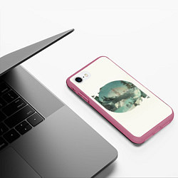 Чехол iPhone 7/8 матовый Необычное окно, цвет: 3D-малиновый — фото 2