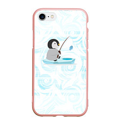 Чехол iPhone 7/8 матовый Пингвин рыбачит