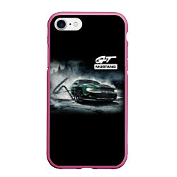 Чехол iPhone 7/8 матовый Ford mustang, цвет: 3D-малиновый