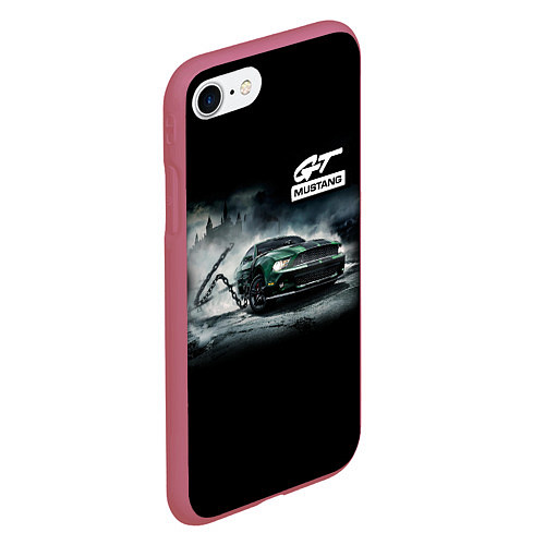 Чехол iPhone 7/8 матовый Ford mustang / 3D-Малиновый – фото 2
