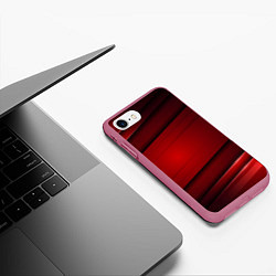 Чехол iPhone 7/8 матовый 3D red Абстрактные линии, цвет: 3D-малиновый — фото 2