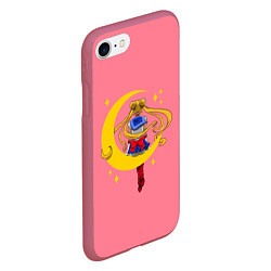 Чехол iPhone 7/8 матовый Sailor Moon, цвет: 3D-малиновый — фото 2