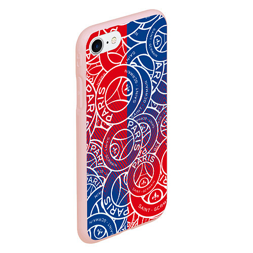 Чехол iPhone 7/8 матовый ФК ПСЖ PARIS SAINT GERMAIN / 3D-Светло-розовый – фото 2