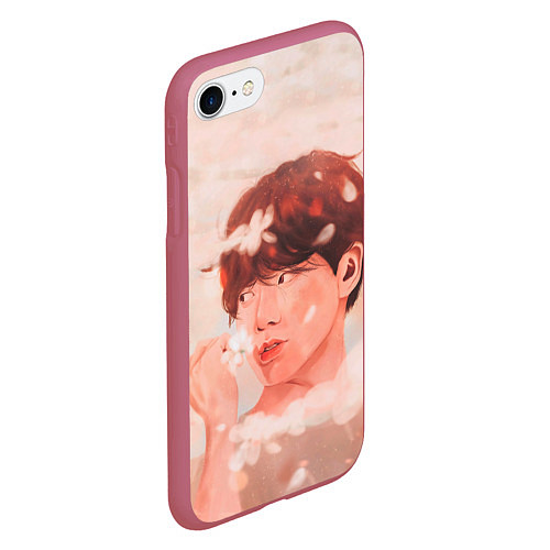 Чехол iPhone 7/8 матовый J-Hope ART / 3D-Малиновый – фото 2