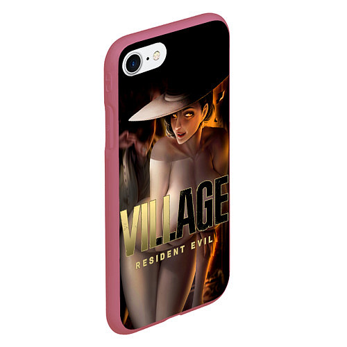 Чехол iPhone 7/8 матовый Resident Evil Village / 3D-Малиновый – фото 2