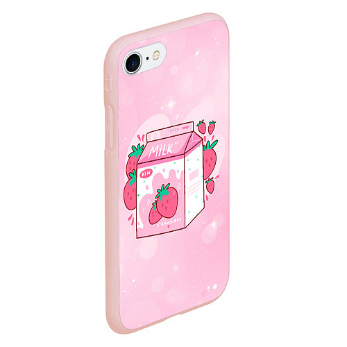 Чехол iPhone 7/8 матовый Клубничное молоко в коробке / 3D-Светло-розовый – фото 2