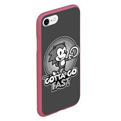 Чехол iPhone 7/8 матовый Retro Sonic, цвет: 3D-малиновый — фото 2