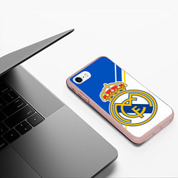 Чехол iPhone 7/8 матовый REAL MADRID РЕАЛ МАДРИД, цвет: 3D-светло-розовый — фото 2