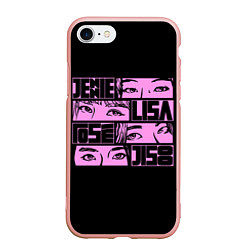 Чехол iPhone 7/8 матовый Black pink eyes, цвет: 3D-светло-розовый