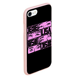 Чехол iPhone 7/8 матовый Black pink eyes, цвет: 3D-светло-розовый — фото 2