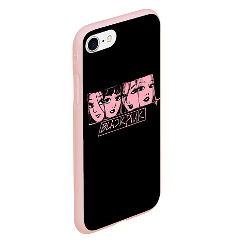 Чехол iPhone 7/8 матовый Black Pink Art / 3D-Светло-розовый – фото 2