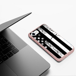 Чехол iPhone 7/8 матовый ЗВЕЗДНО-ПОЛОСАТЫЙ, цвет: 3D-светло-розовый — фото 2
