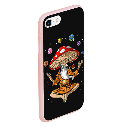 Чехол iPhone 7/8 матовый Космический Гриб Волшебник / 3D-Светло-розовый – фото 2