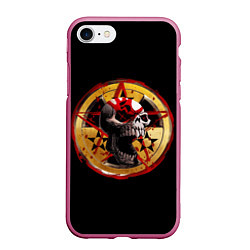 Чехол iPhone 7/8 матовый Five Finger Death Punch FFDP, цвет: 3D-малиновый