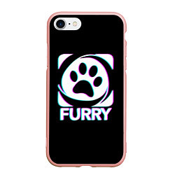 Чехол iPhone 7/8 матовый Furry, цвет: 3D-светло-розовый