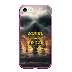 Чехол iPhone 7/8 матовый Skull & Bones Пираты, цвет: 3D-малиновый