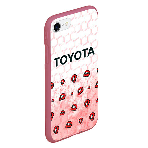 Чехол iPhone 7/8 матовый Тойота - Racing Паттерн / 3D-Малиновый – фото 2