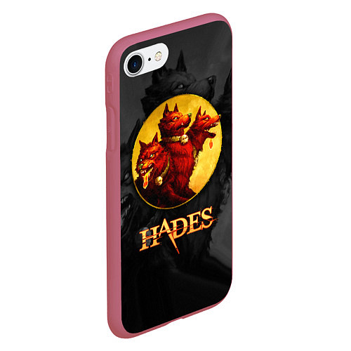 Чехол iPhone 7/8 матовый Hades wolf / 3D-Малиновый – фото 2