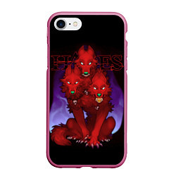 Чехол iPhone 7/8 матовый Hades wolf, цвет: 3D-малиновый