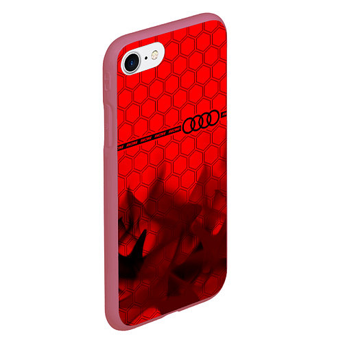 Чехол iPhone 7/8 матовый Audi - Racing Line / 3D-Малиновый – фото 2