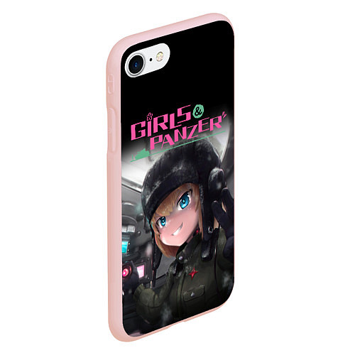 Чехол iPhone 7/8 матовый Девушки и танки Girls und Panzer Z / 3D-Светло-розовый – фото 2