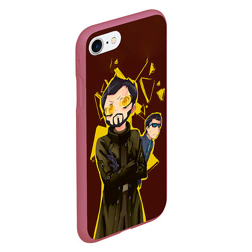 Чехол iPhone 7/8 матовый Anime Adam Jensen / 3D-Малиновый – фото 2