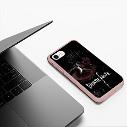 Чехол iPhone 7/8 матовый Тетрадь Смерти Аниме игра, цвет: 3D-светло-розовый — фото 2