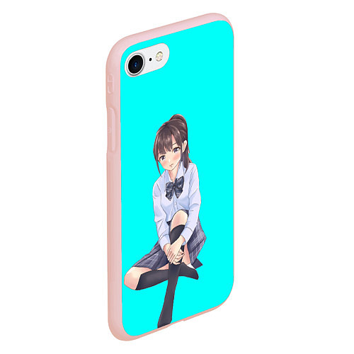 Чехол iPhone 7/8 матовый Anime girl / 3D-Светло-розовый – фото 2