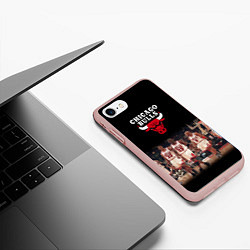 Чехол iPhone 7/8 матовый CHICAGO BULLS 3, цвет: 3D-светло-розовый — фото 2