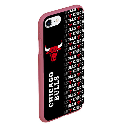 Чехол iPhone 7/8 матовый CHICAGO BULLS 7 / 3D-Малиновый – фото 2