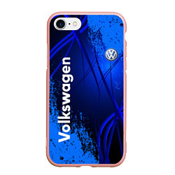 Чехол iPhone 7/8 матовый Volkswagen, цвет: 3D-светло-розовый