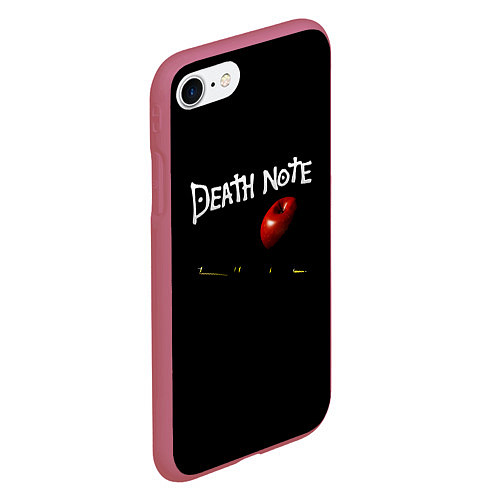 Чехол iPhone 7/8 матовый Death Note яблоко и ручка / 3D-Малиновый – фото 2
