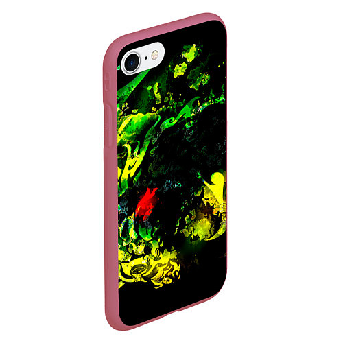 Чехол iPhone 7/8 матовый ACID DRAGON / 3D-Малиновый – фото 2