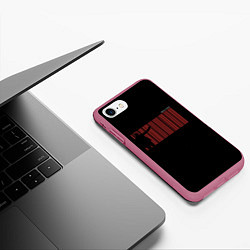 Чехол iPhone 7/8 матовый Штрихкод сорок седьмого, цвет: 3D-малиновый — фото 2