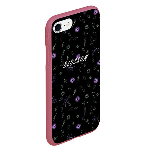 Чехол iPhone 7/8 матовый Blossom / 3D-Малиновый – фото 2