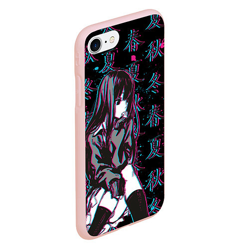 Чехол iPhone 7/8 матовый Sad Anime Girl / 3D-Светло-розовый – фото 2