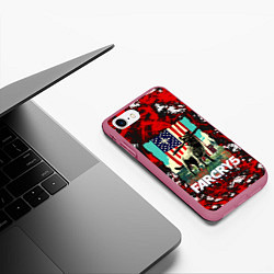 Чехол iPhone 7/8 матовый Farcry5, цвет: 3D-малиновый — фото 2