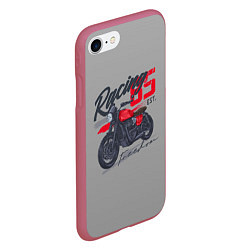 Чехол iPhone 7/8 матовый Racing 85, цвет: 3D-малиновый — фото 2