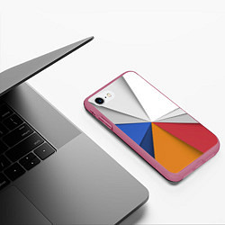 Чехол iPhone 7/8 матовый Трегоугольник, цвет: 3D-малиновый — фото 2
