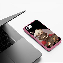 Чехол iPhone 7/8 матовый Nier: Automata 2B, цвет: 3D-малиновый — фото 2