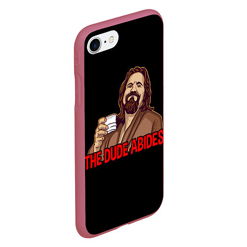 Чехол iPhone 7/8 матовый The Dude Abides Lebowski / 3D-Малиновый – фото 2