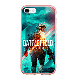 Чехол iPhone 7/8 матовый Battlefield 2042, цвет: 3D-светло-розовый