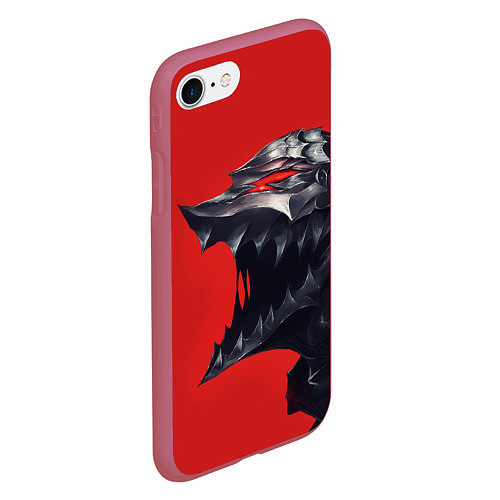 Чехол iPhone 7/8 матовый BERSERK маска аниме / 3D-Малиновый – фото 2