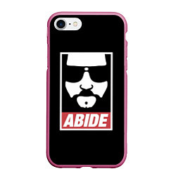 Чехол iPhone 7/8 матовый ABIDE Большой Лебовский, цвет: 3D-малиновый