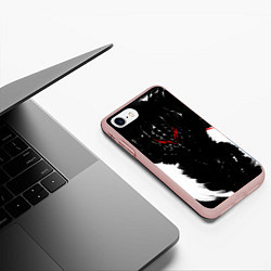 Чехол iPhone 7/8 матовый БЕРСЕРК чб, цвет: 3D-светло-розовый — фото 2