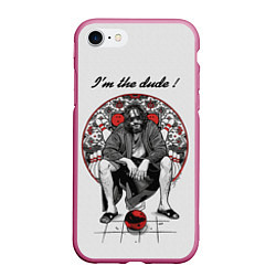 Чехол iPhone 7/8 матовый I am the dude!, цвет: 3D-малиновый