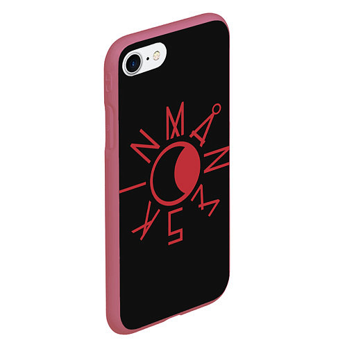 Чехол iPhone 7/8 матовый Maneskin Logo / 3D-Малиновый – фото 2