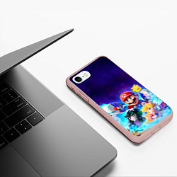 Чехол iPhone 7/8 матовый Mario Rabbids, цвет: 3D-светло-розовый — фото 2