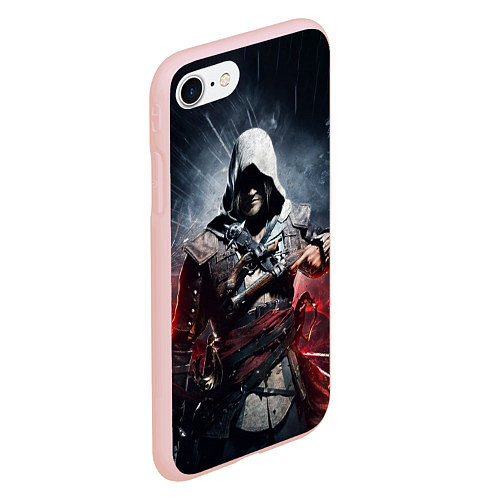 Чехол iPhone 7/8 матовый Assassins Creed 4: Black Flag / 3D-Светло-розовый – фото 2